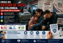 Crisis del sistema de salud en Colombia: Deudas y Vacunación 2026 Medicos atendiendo pacientes en un hospital publico de Colombia durante la crisis financiera de las EPS.