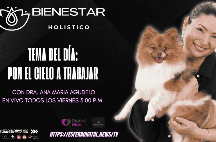 Doctora Ana María Agudelo conduciendo el programa de bienestar holístico en el portal Salud 360.