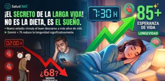 Esperanza de vida y sueño: ¿Cuánto tiempo necesitas dormir? Gráfico sobre la relación entre horas de sueño y esperanza de vida.