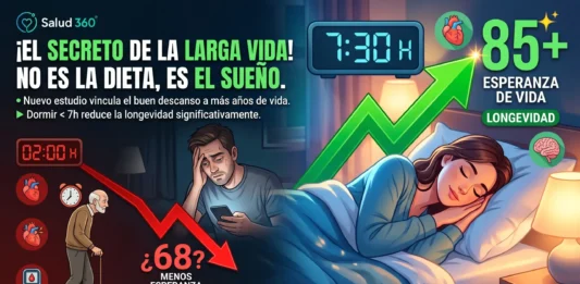 Gráfico sobre la relación entre horas de sueño y esperanza de vida.