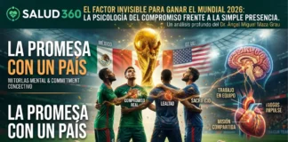 Psicología del deporte en el Mundial 2026: ¿Compromiso o simple presencia? Ilustración conceptual sobre la psicología del deporte y el compromiso de equipo para el Mundial 2026.