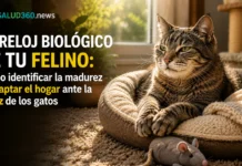 Vejez de los Gatos: A qué Edad Comienza y Cuidados | Salud 360 Gato senior descansando plácidamente en un entorno doméstico adaptado a nivel del suelo para mitigar dolores de la vejez.