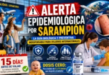 Vacuna contra el sarampión para viajeros: Directrices 2026 | Salud 360 Personal de enfermería preparando de forma segura la vacuna contra el sarampión para un ciudadano antes de su viaje internacional.