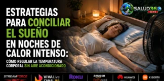 Conciliar el Sueño con Calor sin Aire Acondicionado | Salud 360 Persona aplicando la postura de estrella de mar en su cama para conciliar el sueño con calor sin aire acondicionado de forma natural.